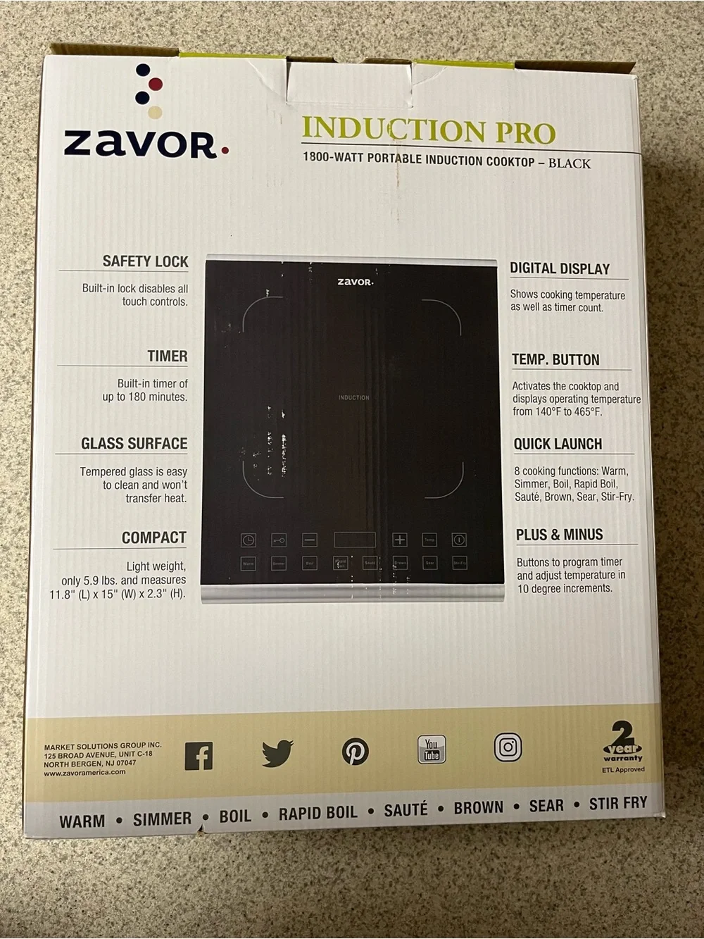 Zavor PRO Portable Induction Cooktop